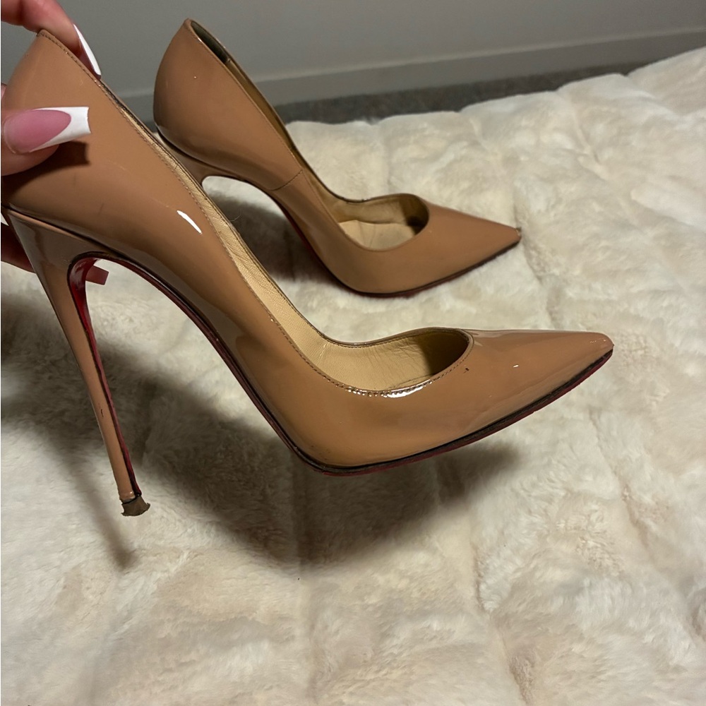Christian Louboutin Nude Patent Leather Heels